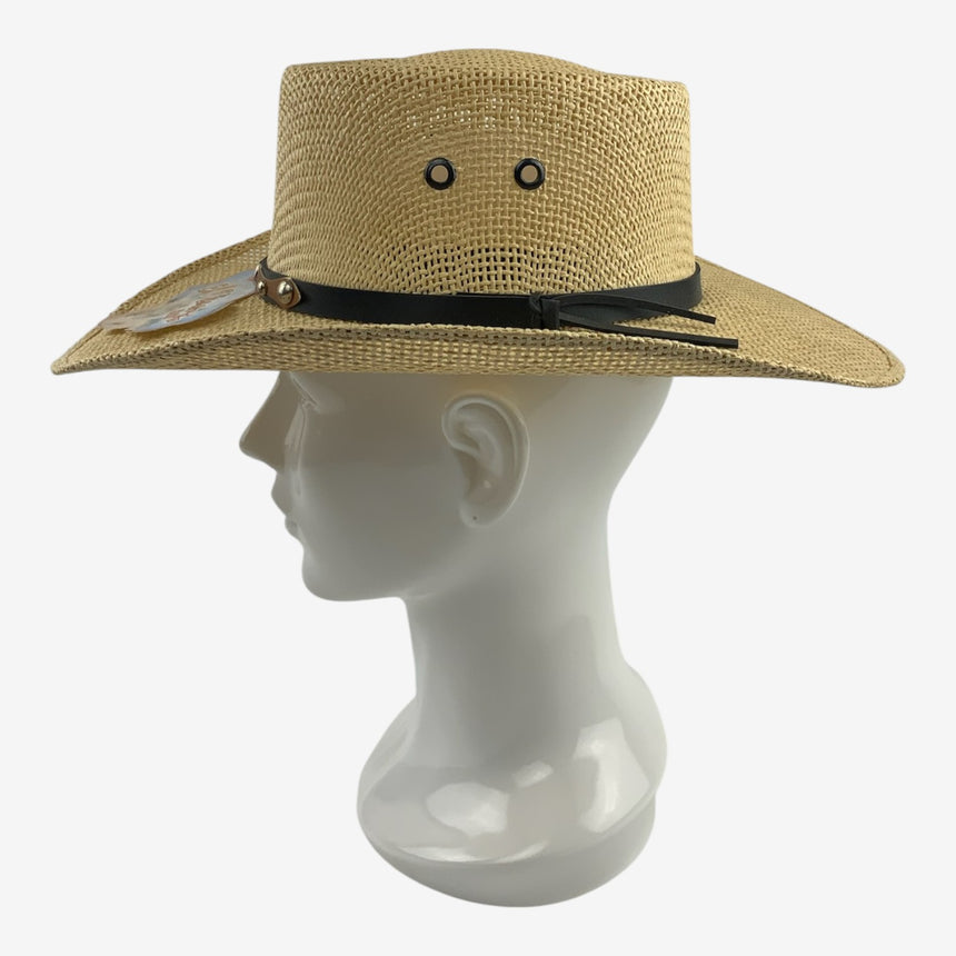 Ventilated Crown, Pattern Band Wide-Brim Straw Bolero | Hats