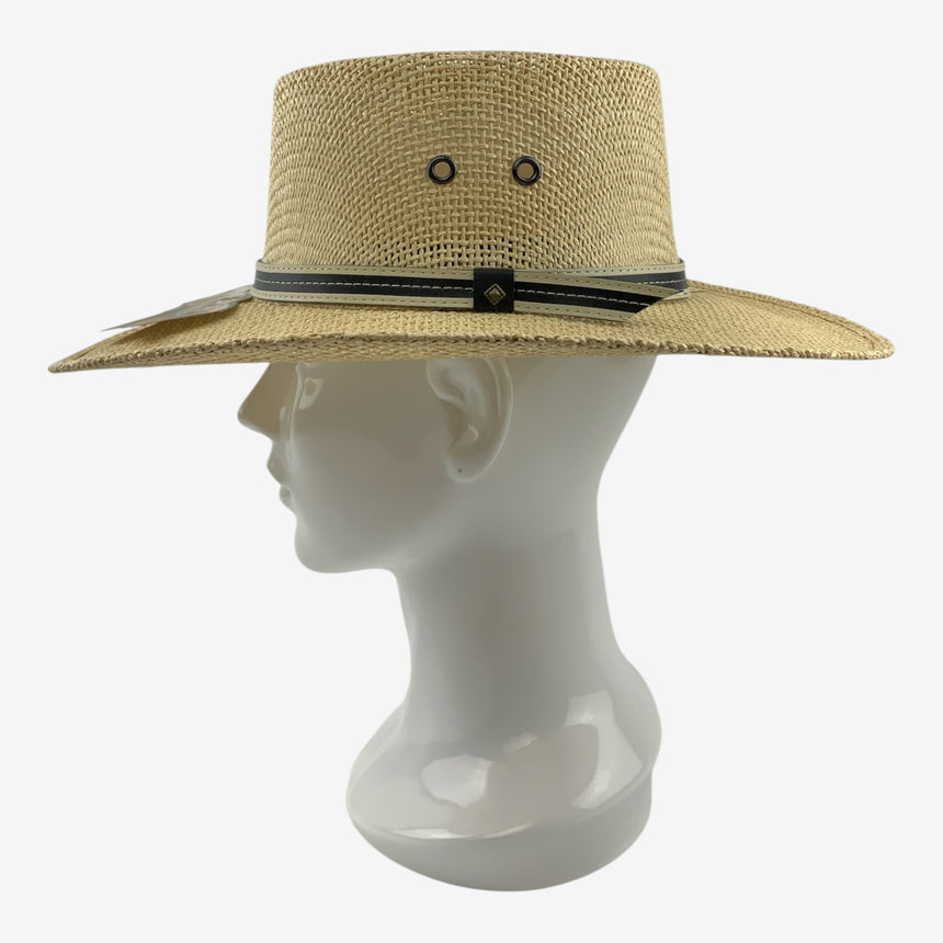 Ventilated Crown, Pattern Band Wide-Brim Straw Bolero | Hats