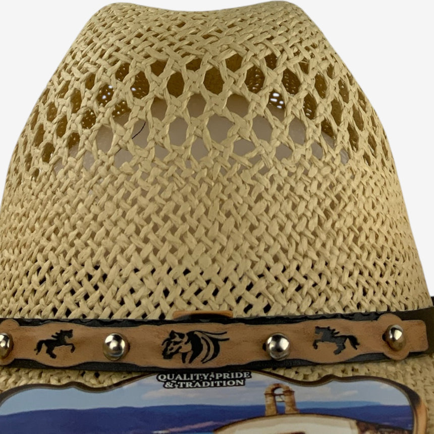 Breathable Straw Western — Open-Weave Crown & Curved Brim | Hats