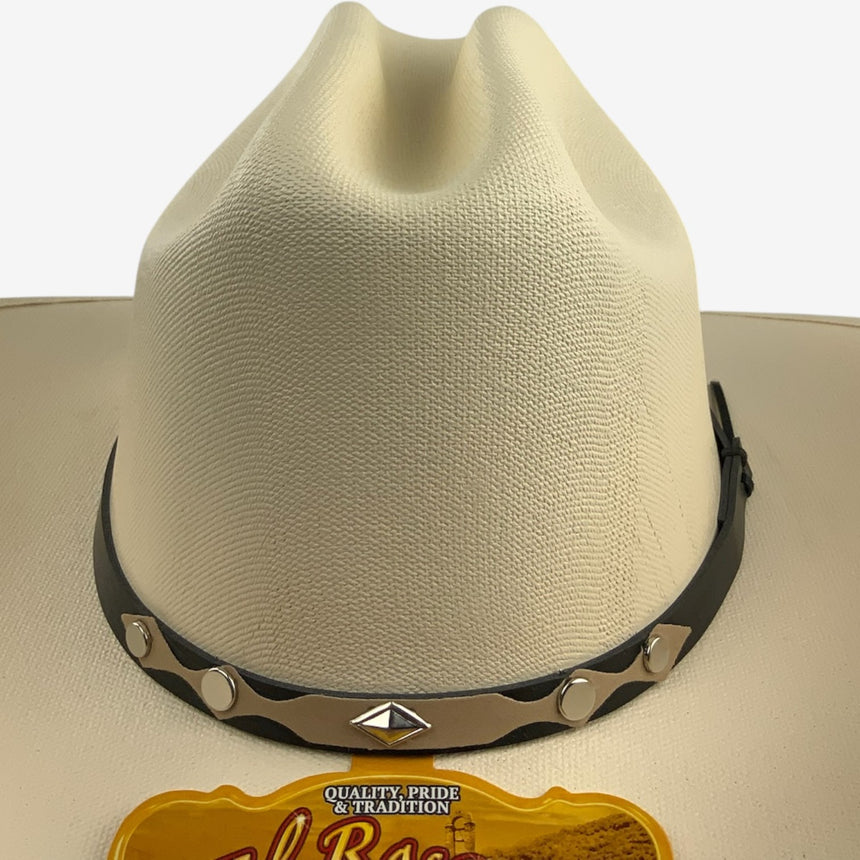 Cream Shantung Straw Western — Structured Brim, Feather Accent | Hats