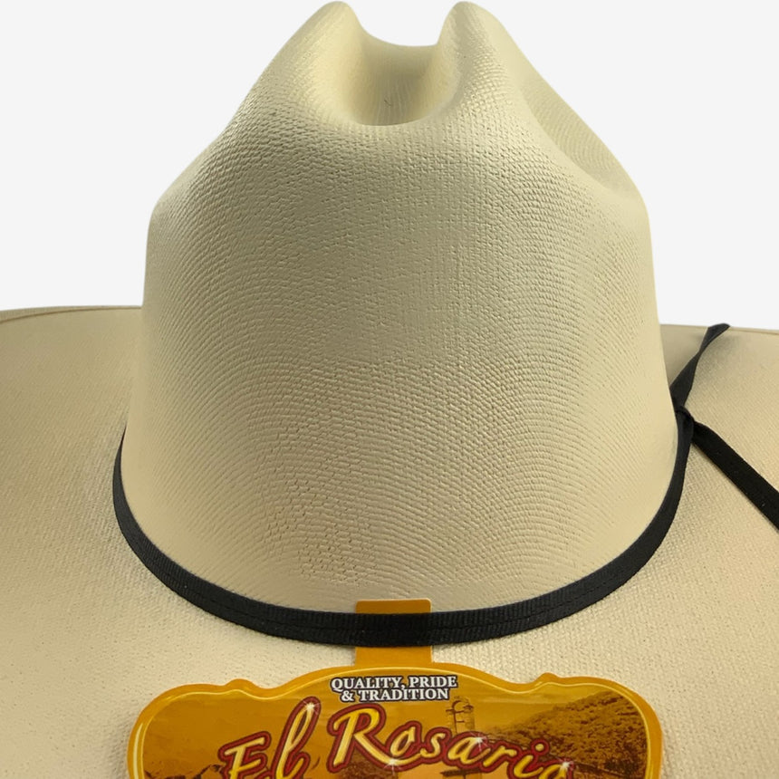 Cream Shantung Straw Western — Structured Brim, Feather Accent | Hats