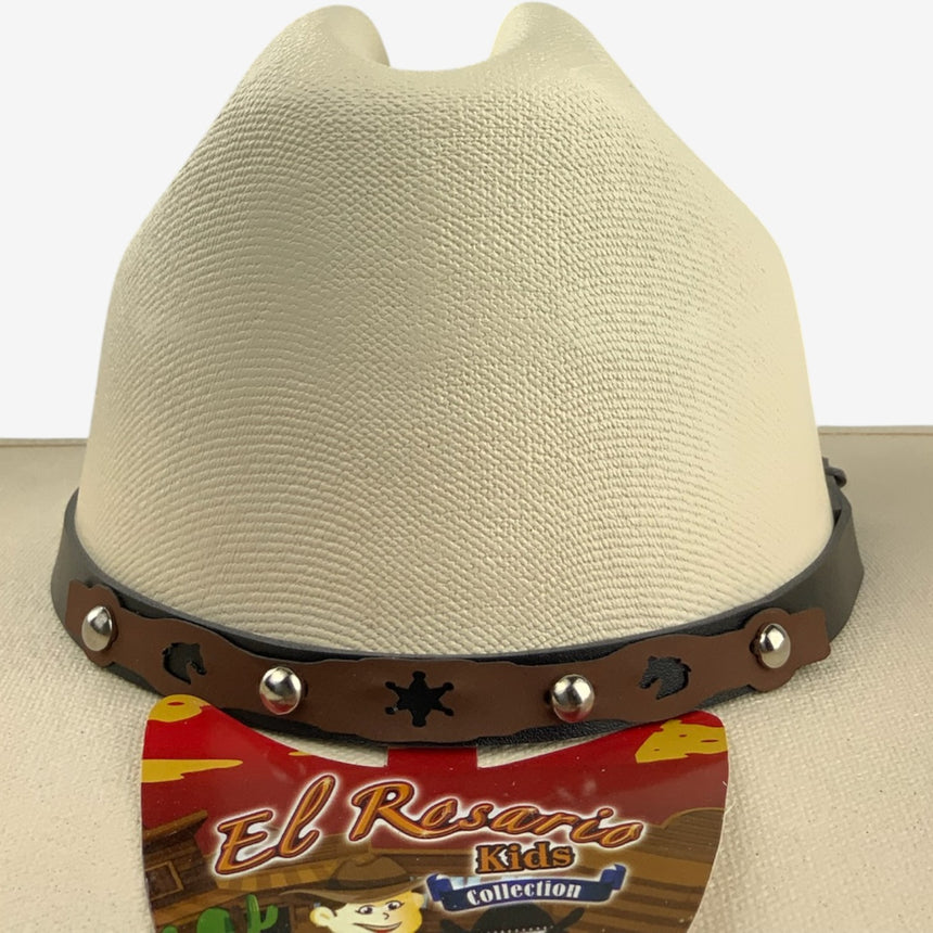 Kids Cream Shantung Western — Ventilated Crown, Concho Band | Hats