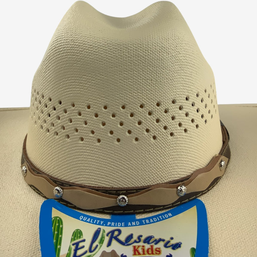 Kids Cream Shantung Western — Ventilated Crown, Concho Band | Hats