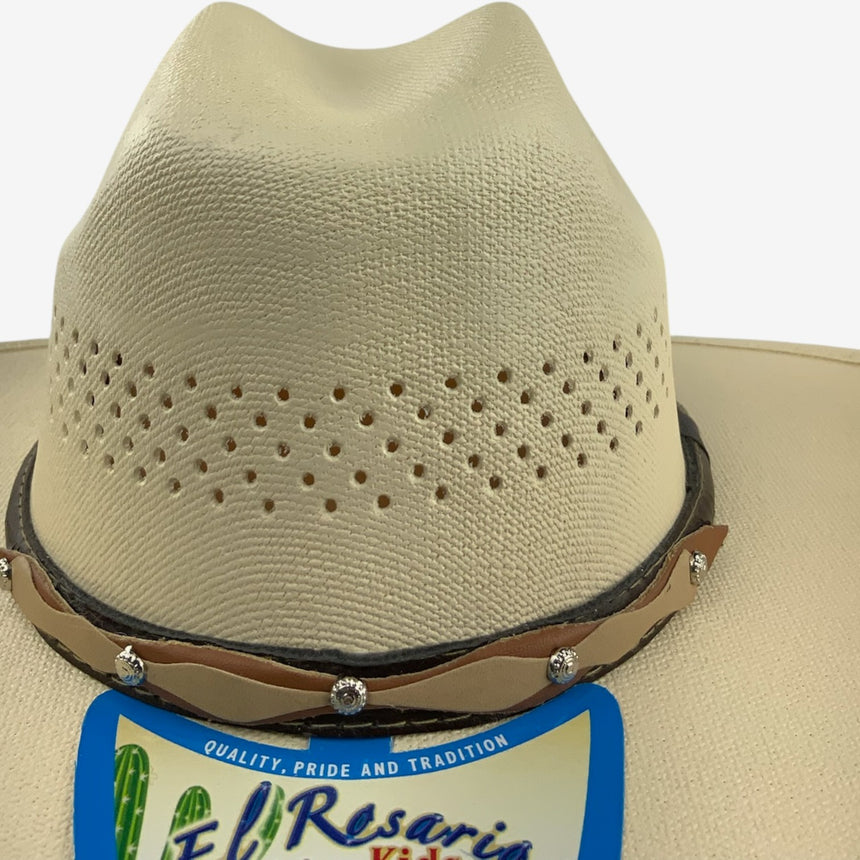 Kids Cream Shantung Western — Ventilated Crown, Concho Band | Hats