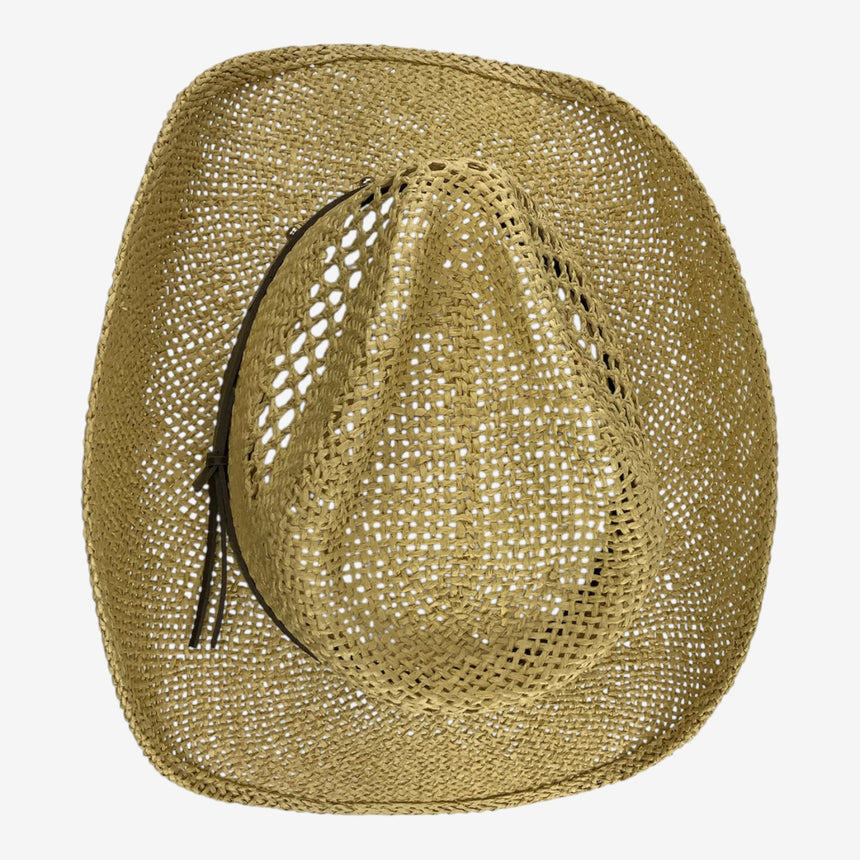 Vented Straw Western Style, Open-Weave Crown & Curved Brim | Hats