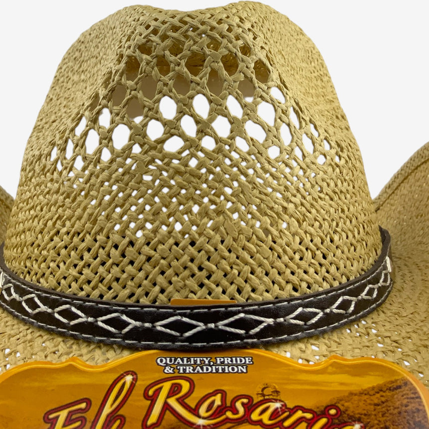 Vented Straw Western Style, Open-Weave Crown & Curved Brim | Hats