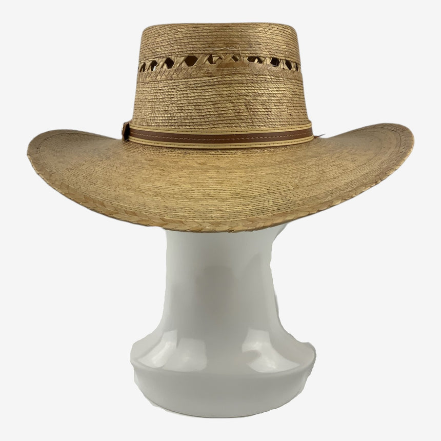 Palm Straw Gambler — Wide Brim, Vent Row Crown, Adjustable Chin Cord | Hats
