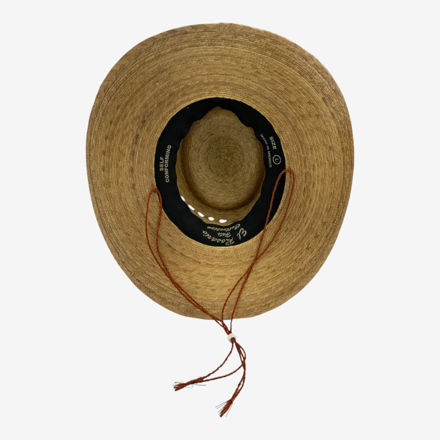 Palm Straw Gambler — Wide Brim, Vent Row Crown, Adjustable Chin Cord | Hats