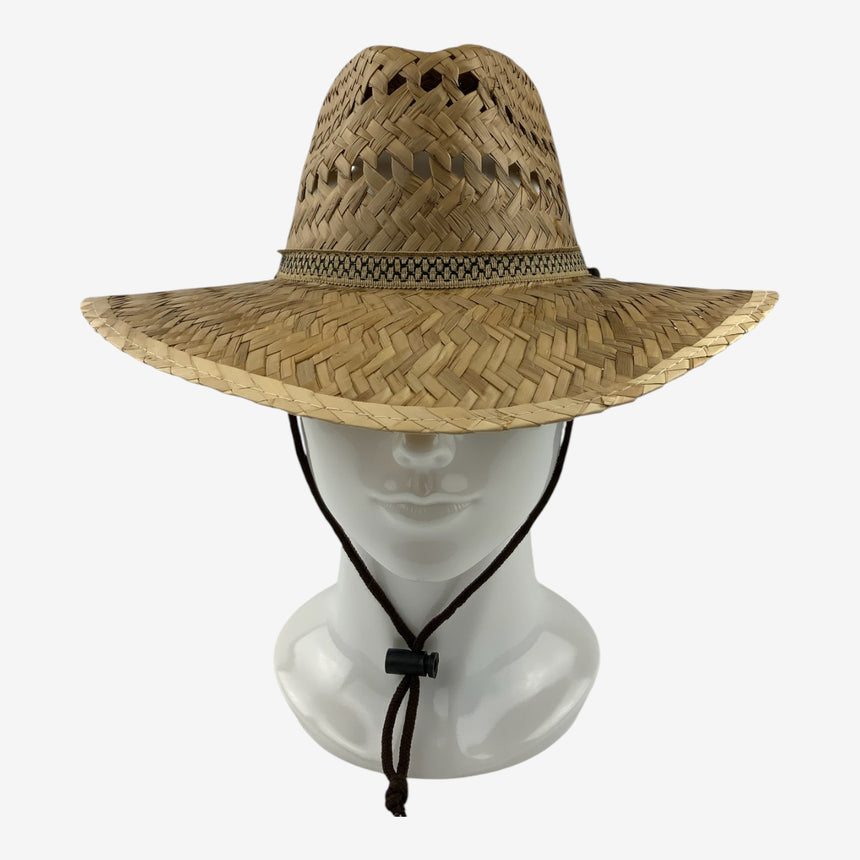Hand-Woven Palm Lifeguard Straw — Wide Brim, Vented Crown | Hats