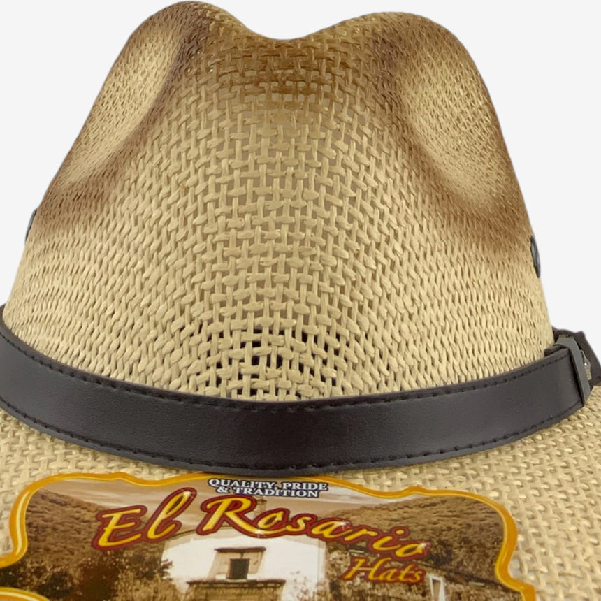 Wide-Brim Woven Straw Safari — Burnt Edge & Braided Band | Hats