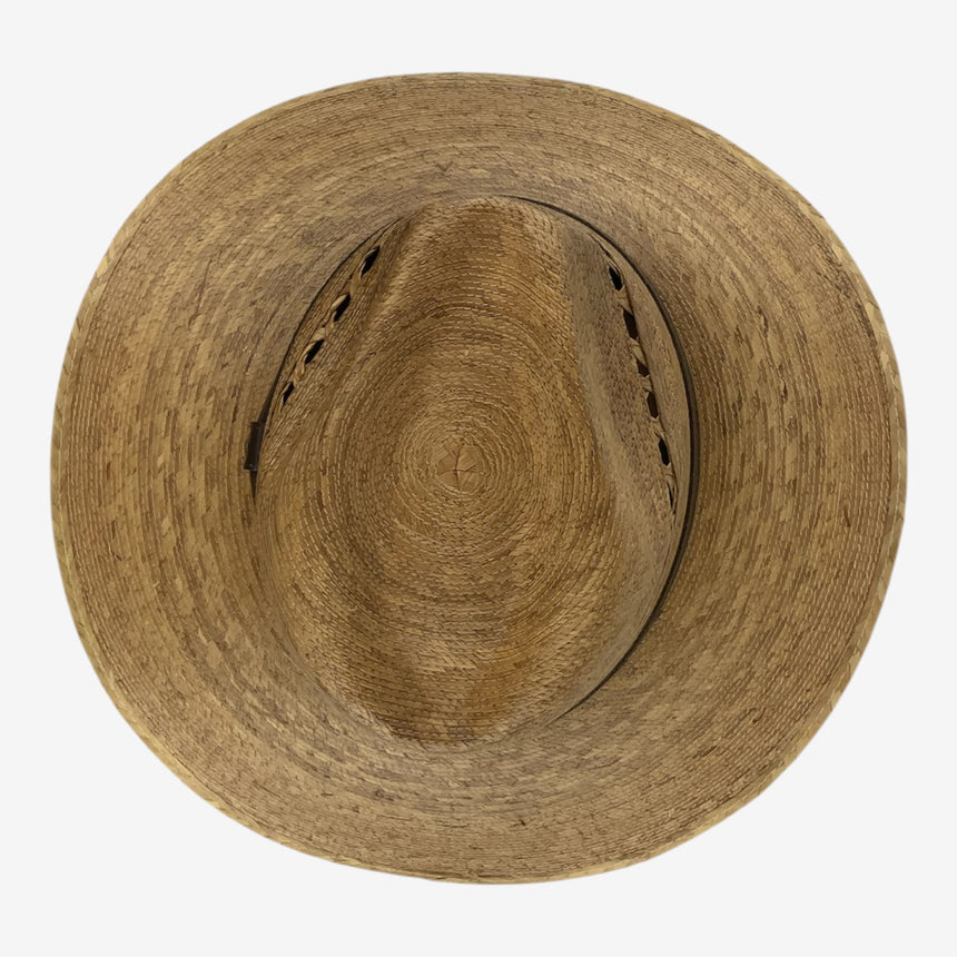 Vented Palm Straw Wide-Brim Western Hat with Leather Band | Hats