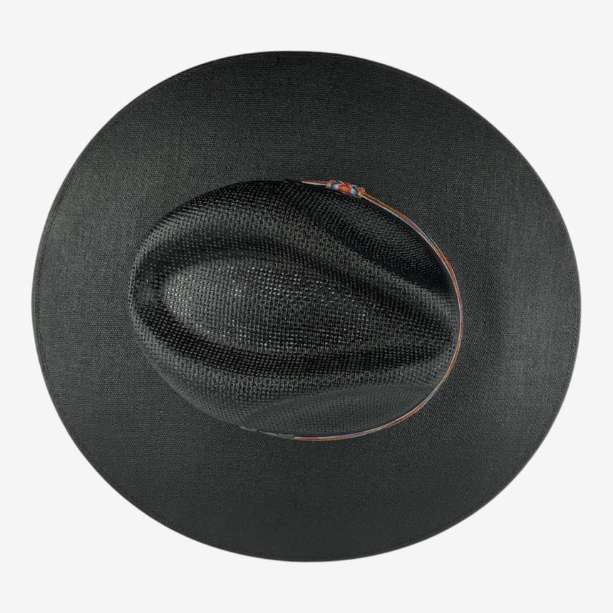Wide-Brim Western Straw Hat with Colorful Beaded Band | Hats