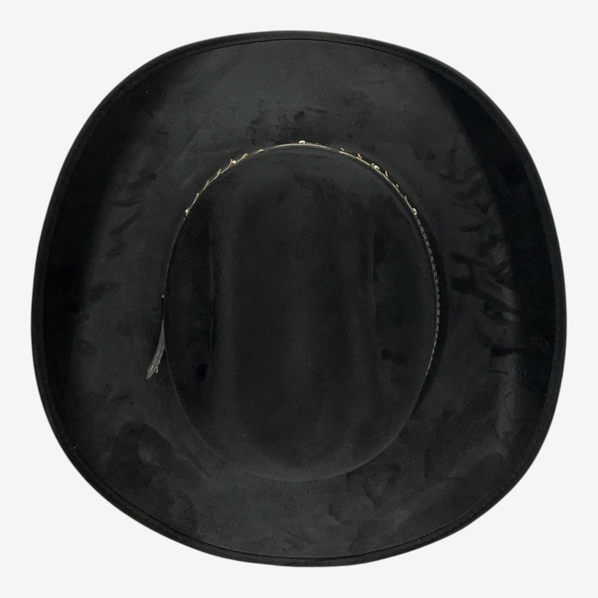 Black Felt Wide-Brim Western with Studded Leather Band | Hats