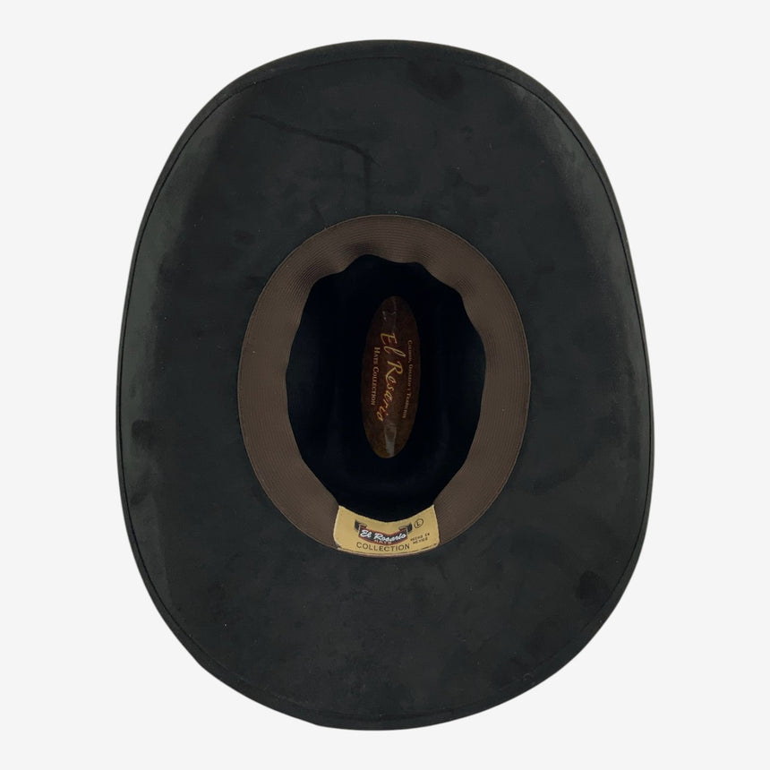 Black Felt Wide-Brim Western with Studded Leather Band | Hats