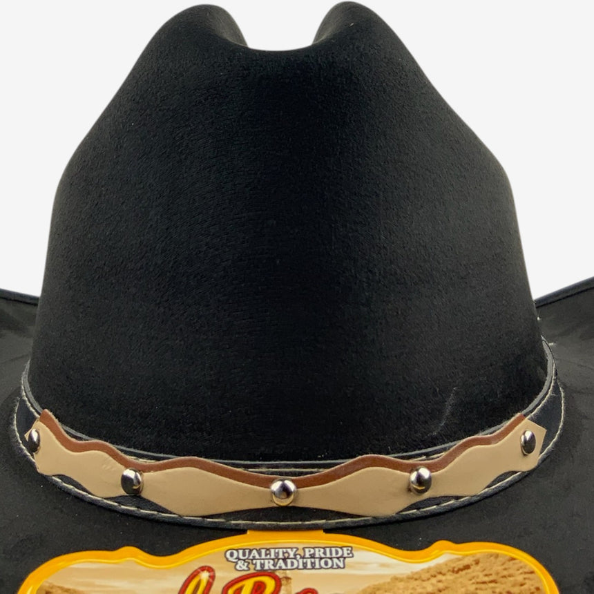 Black Felt Wide-Brim Western with Studded Leather Band | Hats