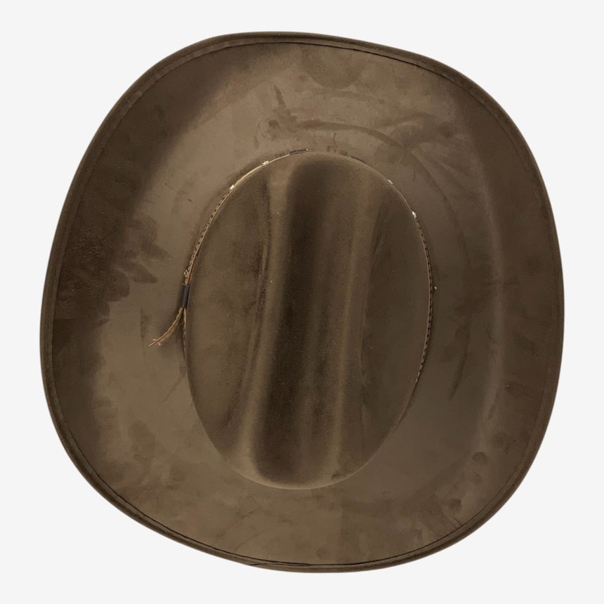 Cowboy Western Hat — Wool Felt, Upturned Brim in Brown | Hats