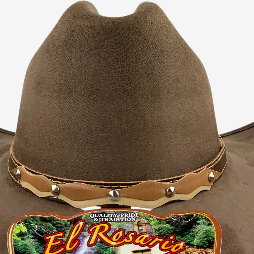 Cowboy Western Hat — Wool Felt, Upturned Brim in Brown | Hats