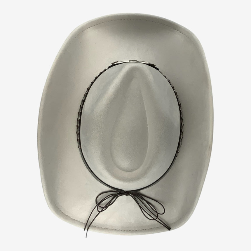 Ivory Felt Cowboy Hat with Longhorn Emblem and Studded Band | Hats
