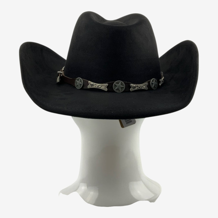 Faux Suede Cowboy Hat with Western Star Concho Band | Hats