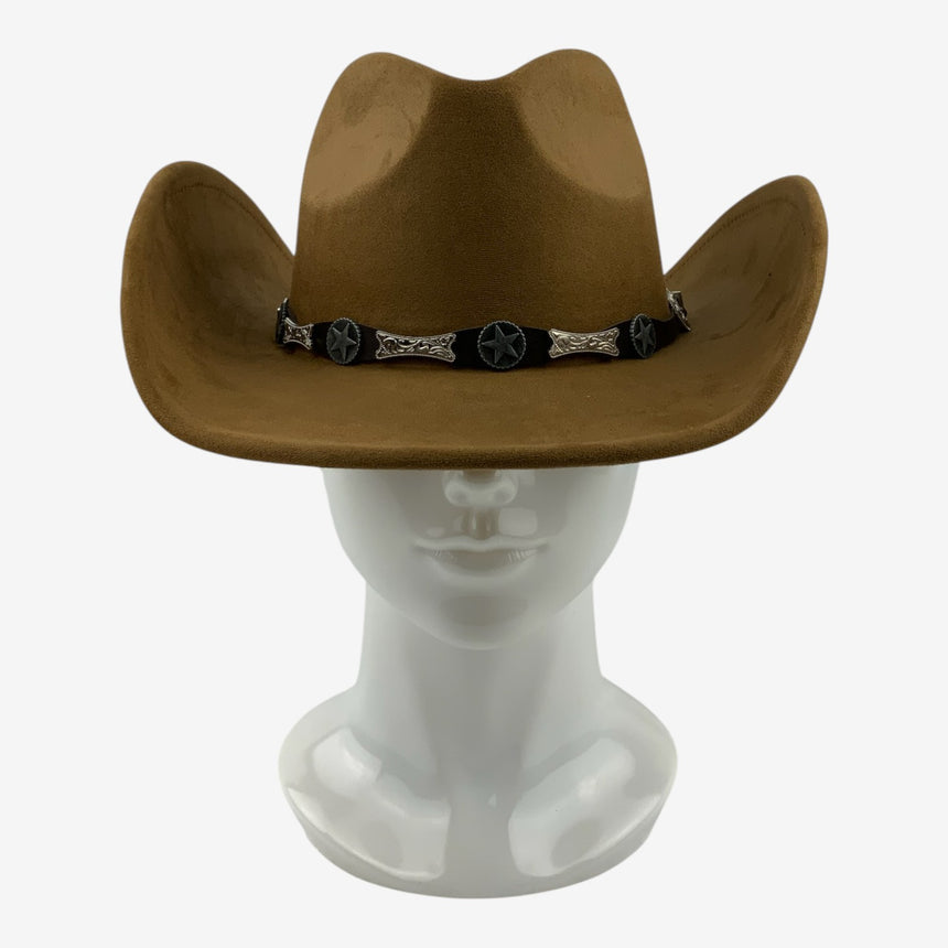 Faux Suede Cowboy Hat with Western Star Concho Band | Hats