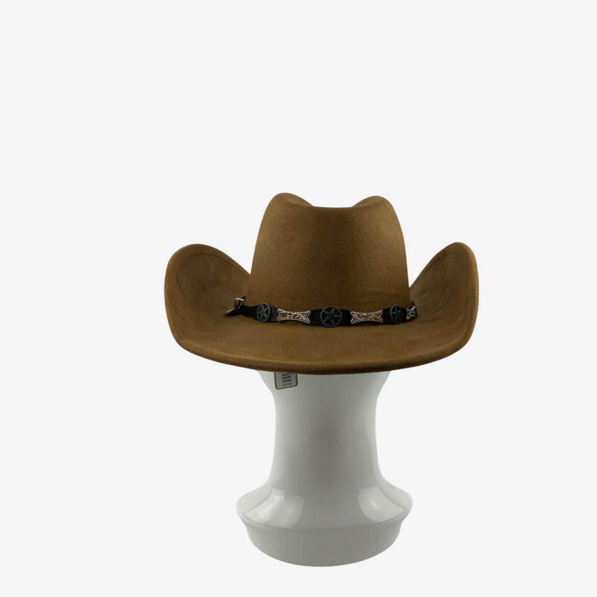 Faux Suede Cowboy Hat with Western Star Concho Band | Hats