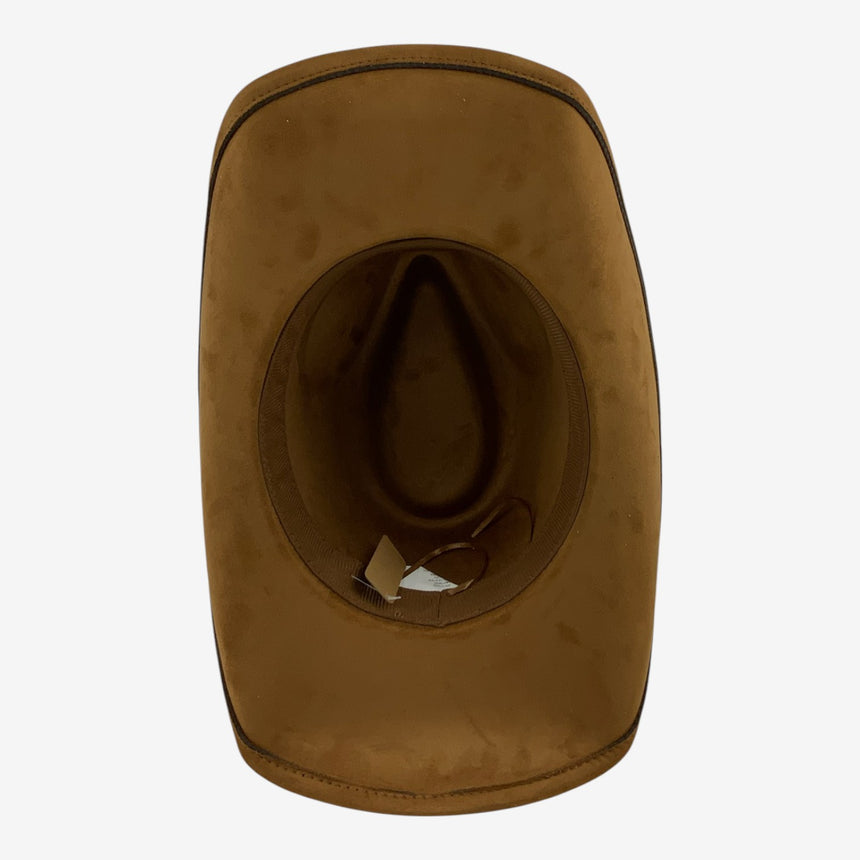Brown Felt Cowboy Hat with Longhorn Emblem and Studded Band | Hats