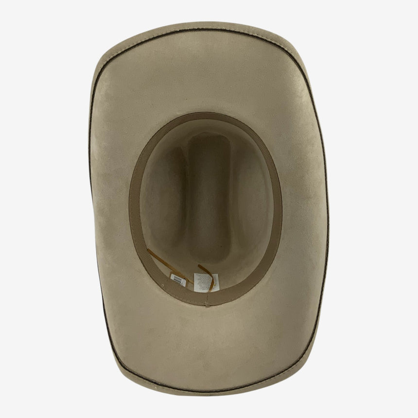 Bone Felt Cowboy Hat with Longhorn Emblem and Studded Band | Hats