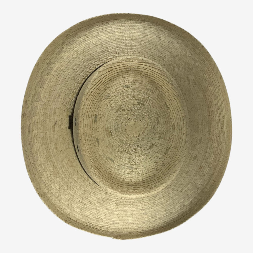 Woven Palm Straw Western Hat with Leather Band & Vent Eyelets | Hats
