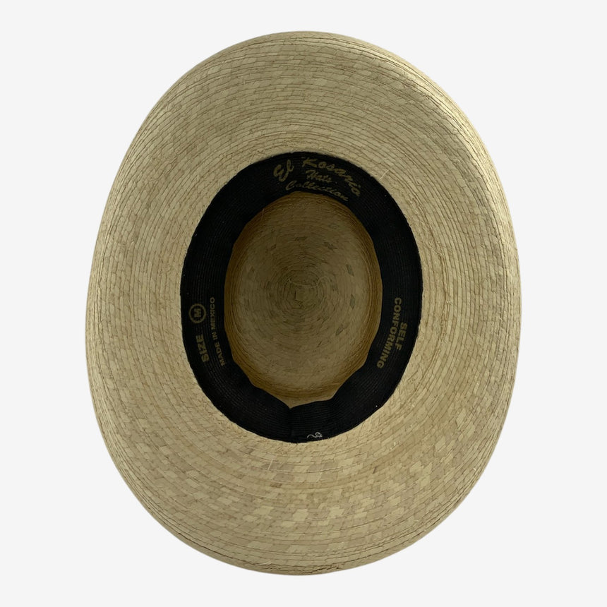 Woven Palm Straw Western Hat with Leather Band & Vent Eyelets | Hats