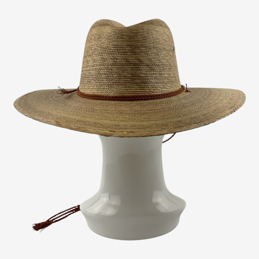 Wide-Brim Palm Straw Cowboy Hat with Braided Chin Cord | Hats
