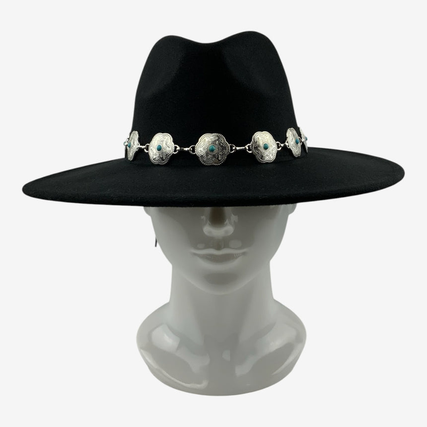 Felt Rancher Hat with Turquoise Concho Band | Hats