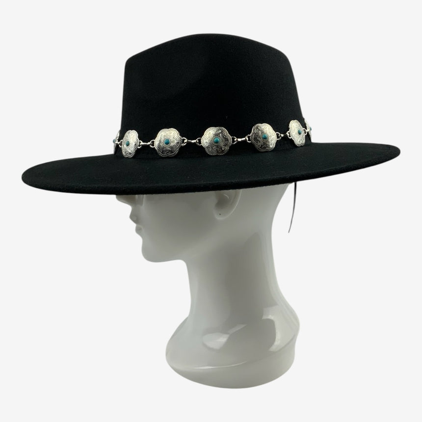Felt Rancher Hat with Turquoise Concho Band | Hats
