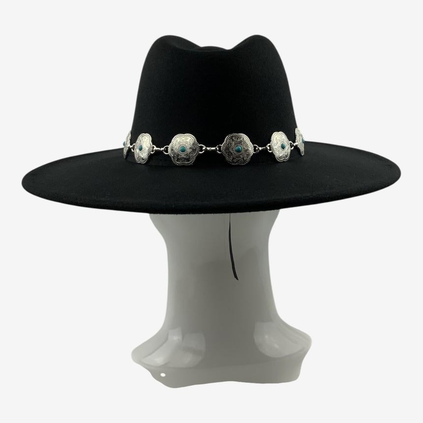Felt Rancher Hat with Turquoise Concho Band | Hats