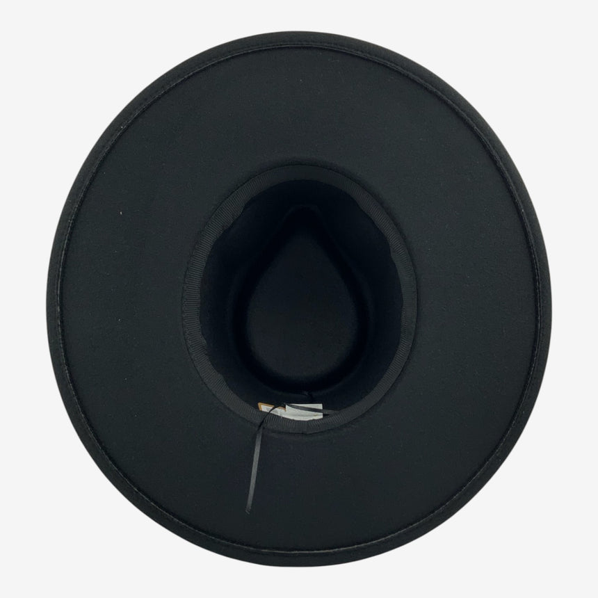 Wide-Brim Wool Felt Rancher Hat with Double-Buckle Band | Hats