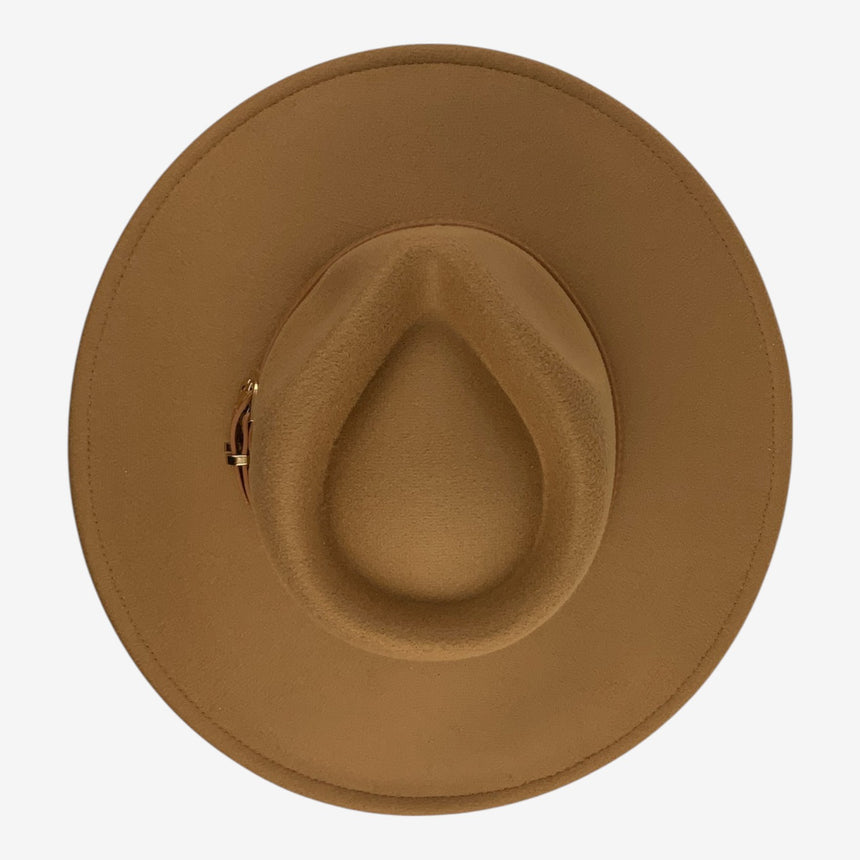 Wide-Brim Wool Felt Rancher Hat with Double-Buckle Band | Hats