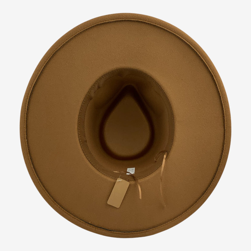 Wide-Brim Wool Felt Rancher Hat with Double-Buckle Band | Hats