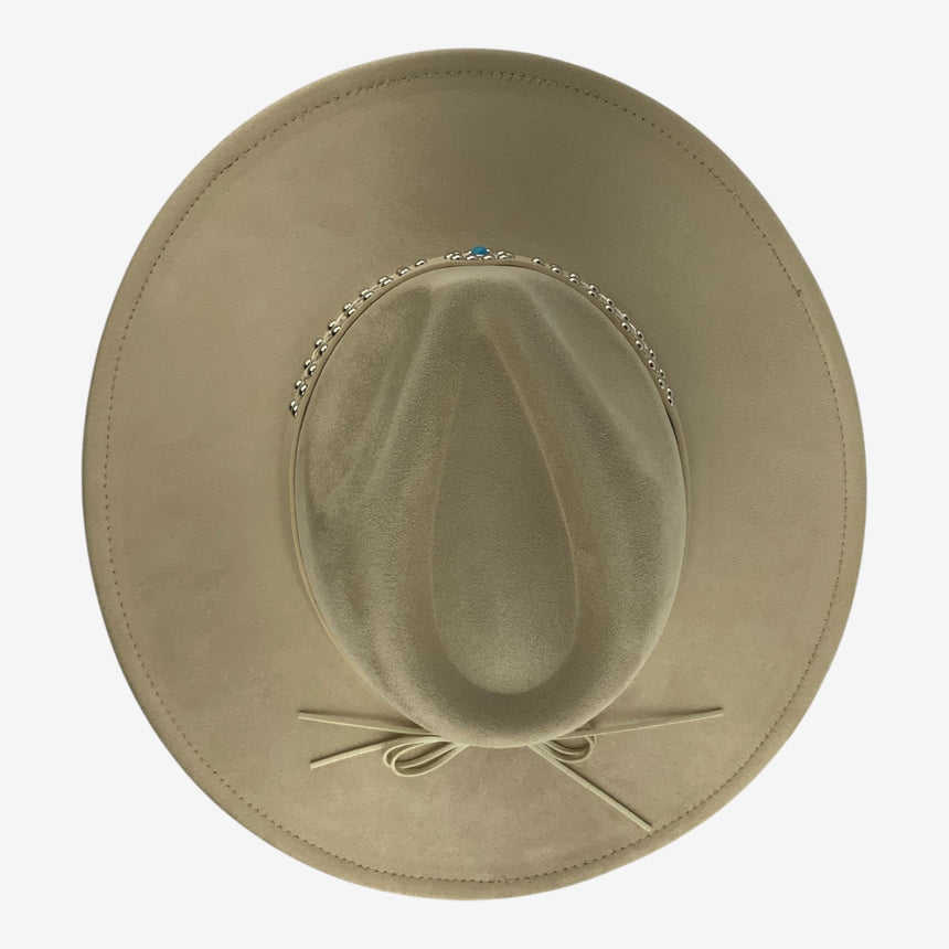 Wide-Brim Wool Felt Rancher Hat with Studded Turquoise Band | Hats