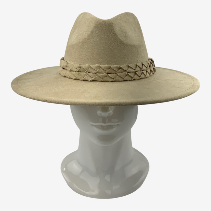 Western Cowboy Hat — Faux Suede, Braided Band | Hats