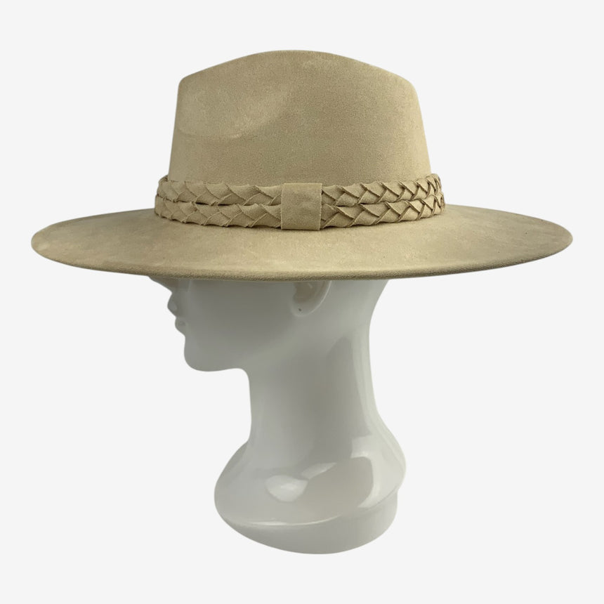 Western Cowboy Hat — Faux Suede, Braided Band | Hats