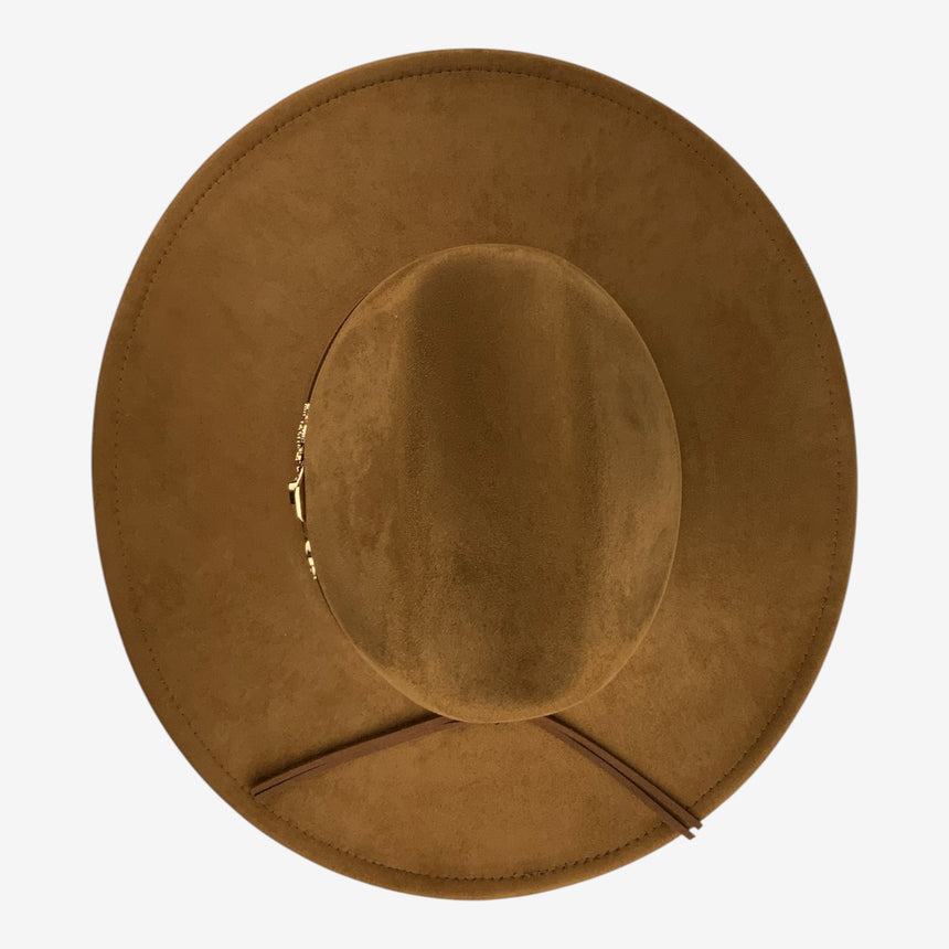 Wide-Brim Wool Felt Rancher Hat with Western Charm Pins | Hats