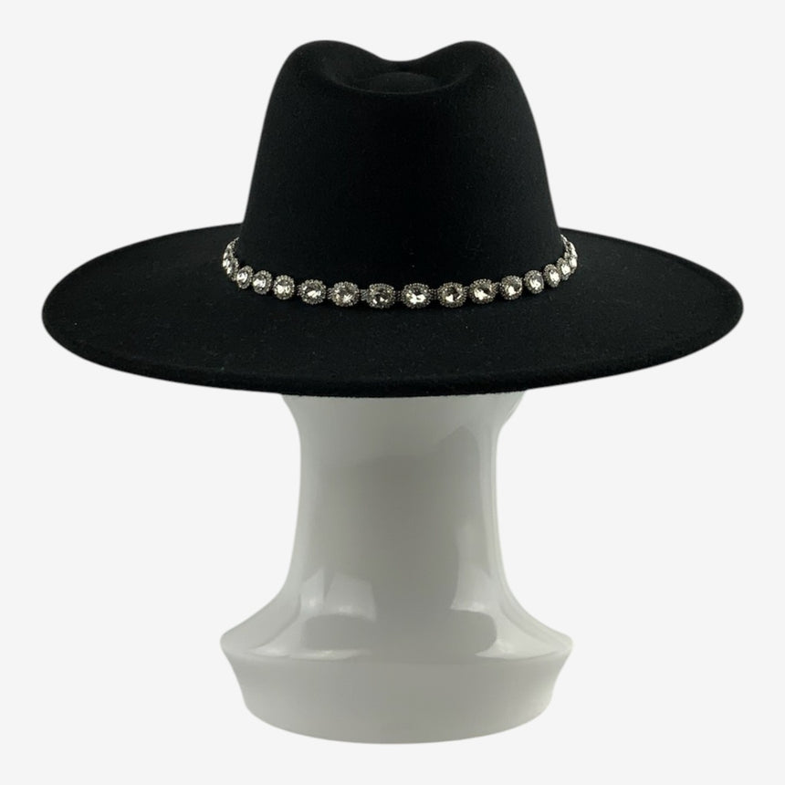 Wool Felt; Glass Rhinestones; Silver-Tone Alloy Settings
