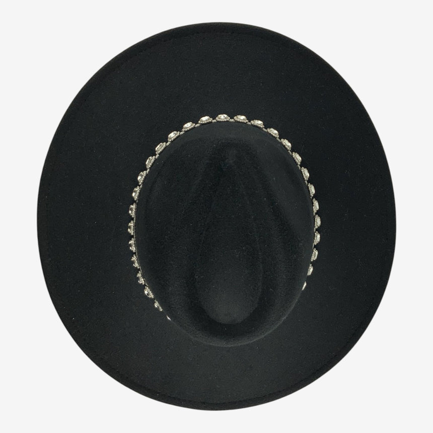Wool Felt; Glass Rhinestones; Silver-Tone Alloy Settings