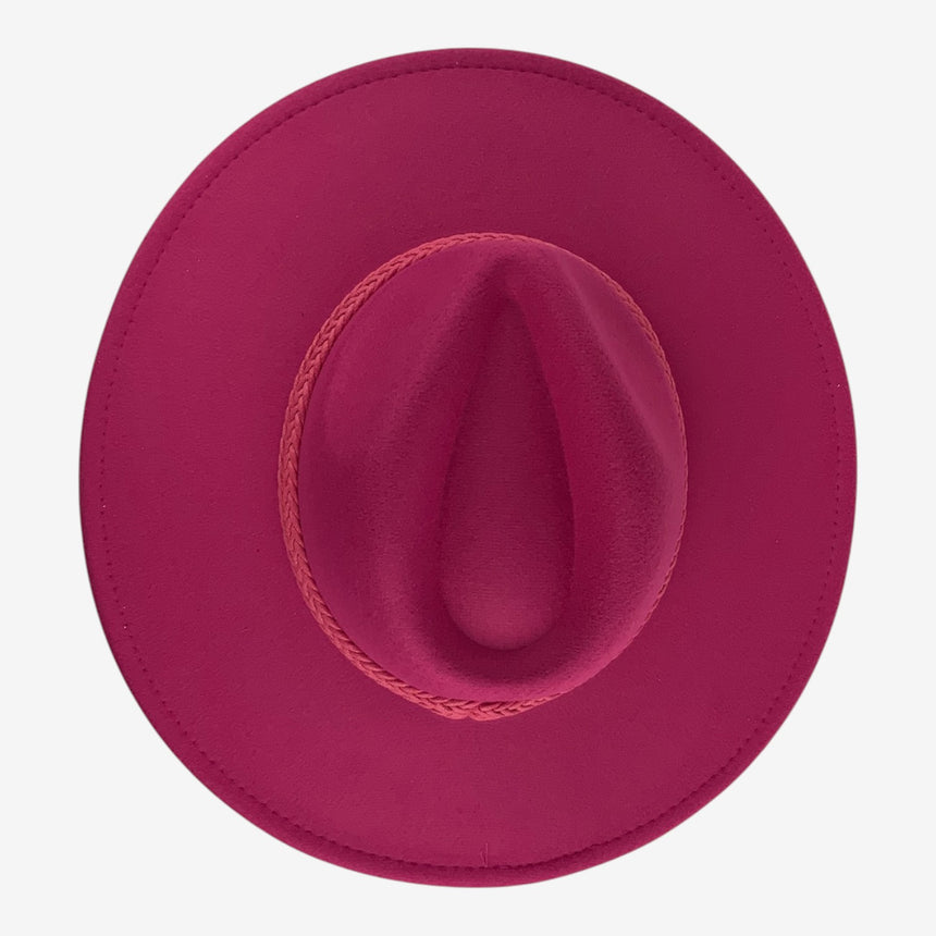 Wide-Brim Wool Felt Fedora with Braided Cord Band | Hats