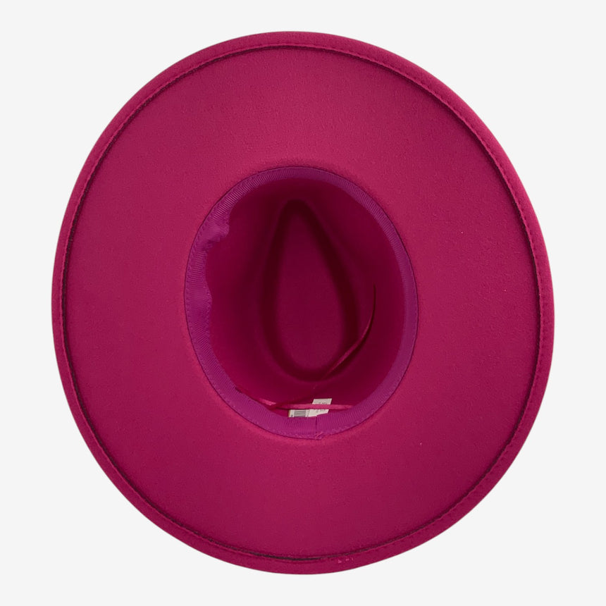Wide-Brim Wool Felt Fedora with Braided Cord Band | Hats