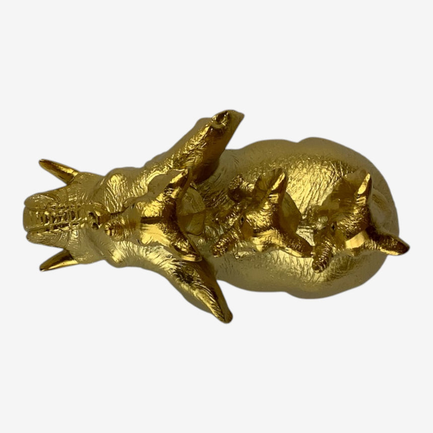 Metallic Gold Elephant Family Figurine — Playful Design | Home Decor