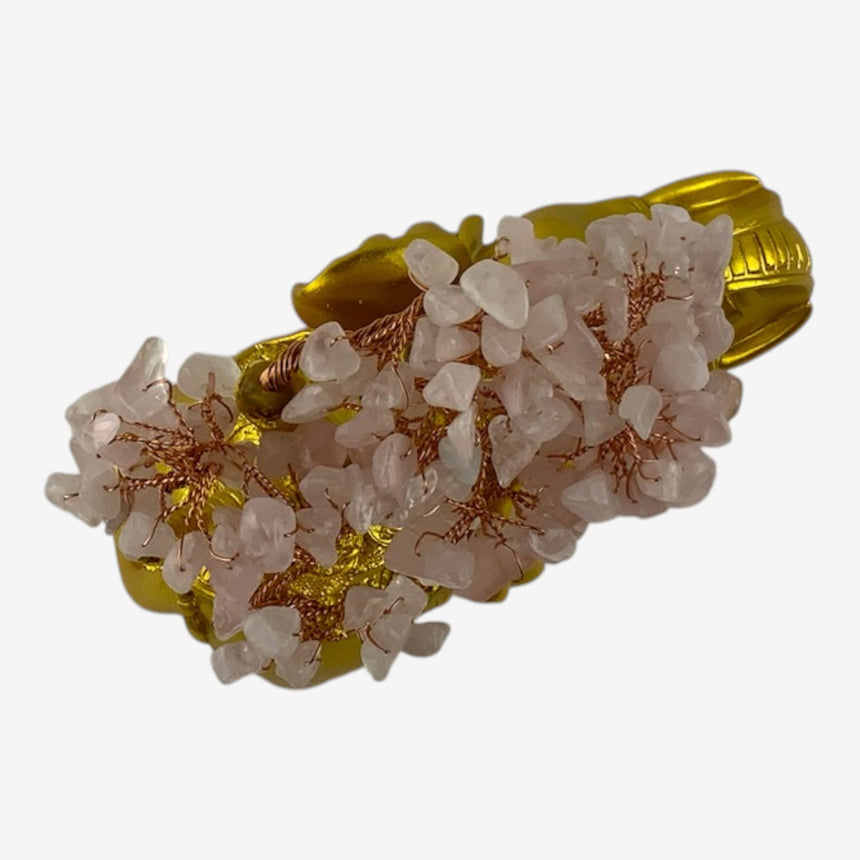 Gold Elephant Figurine with Quartz Gemstone Money Tree | Home Decor