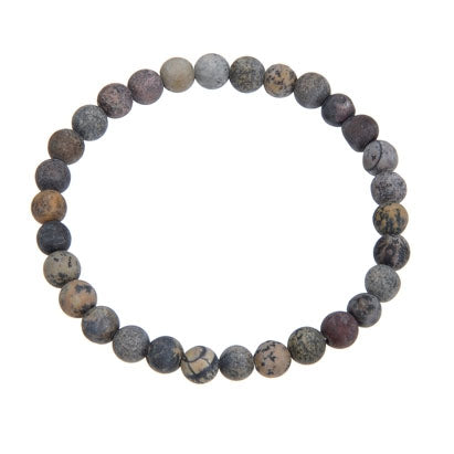 Matte Jasper Mix Natural Stone Bracelet — 6–10mm Beads, Calm
