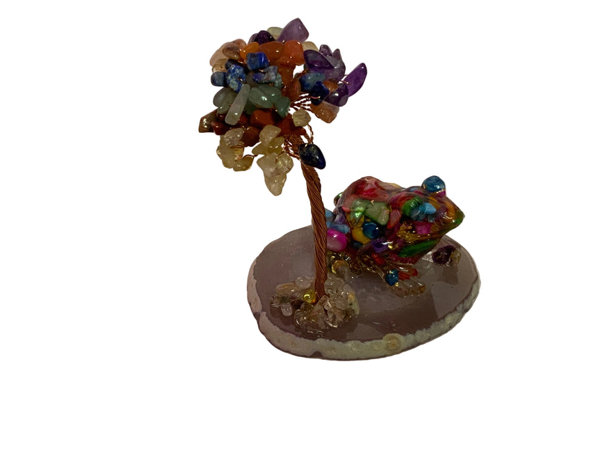 Tree with Frog sitting on an Agate | Home Deocr