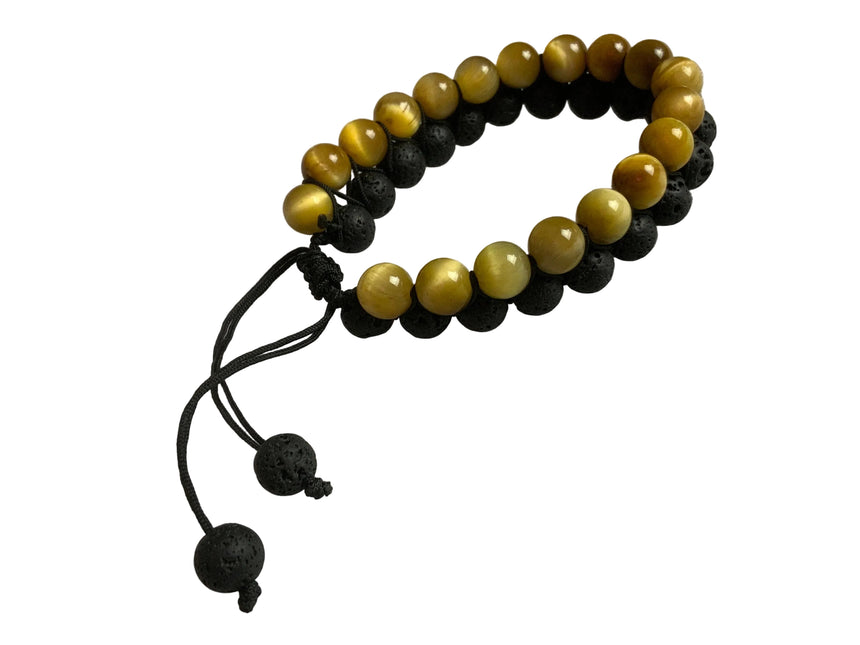 Lava with Gold Cat Eye | Bracelet
