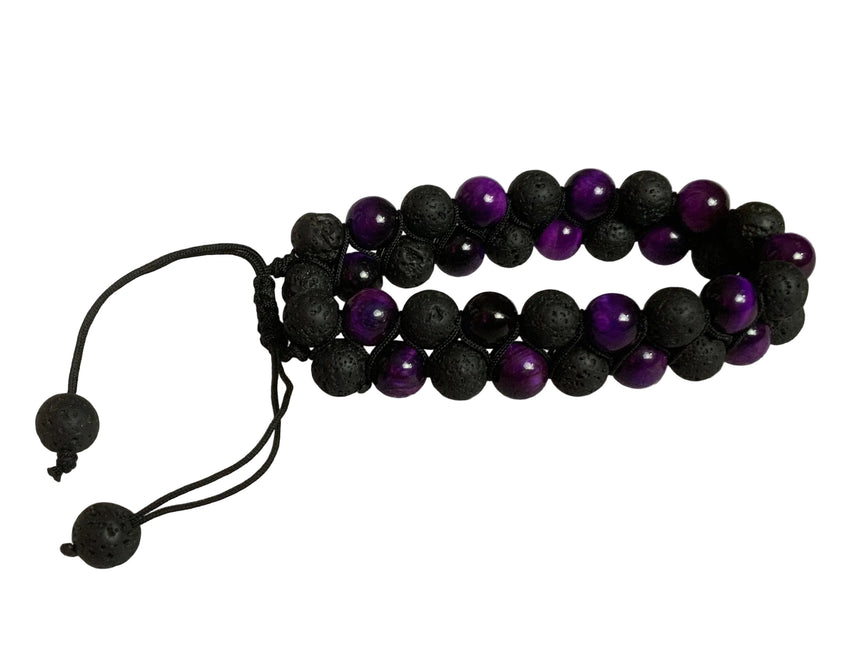 Lava with Purple Cat Eye | Bracelet